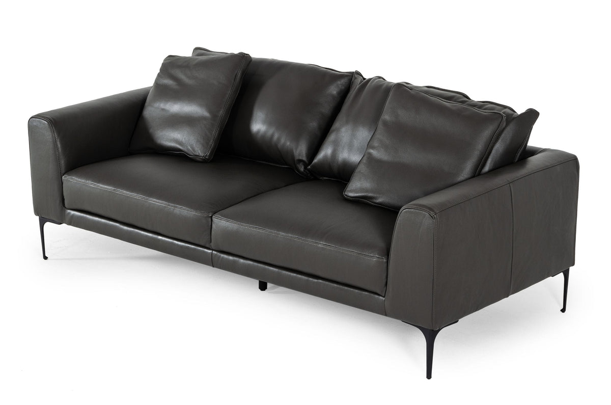 Divani Casa Jacoba Modern Dark Grey Leather Sofa Model VGKKKF2620-DKGRY-S-3