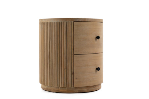 Modrest Jacobson Modern Natural Acacia Nightstand Model VGWD-LYO-BST02