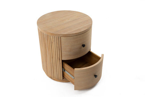 Modrest Jacobson Modern Natural Acacia Nightstand Model VGWD-LYO-BST02