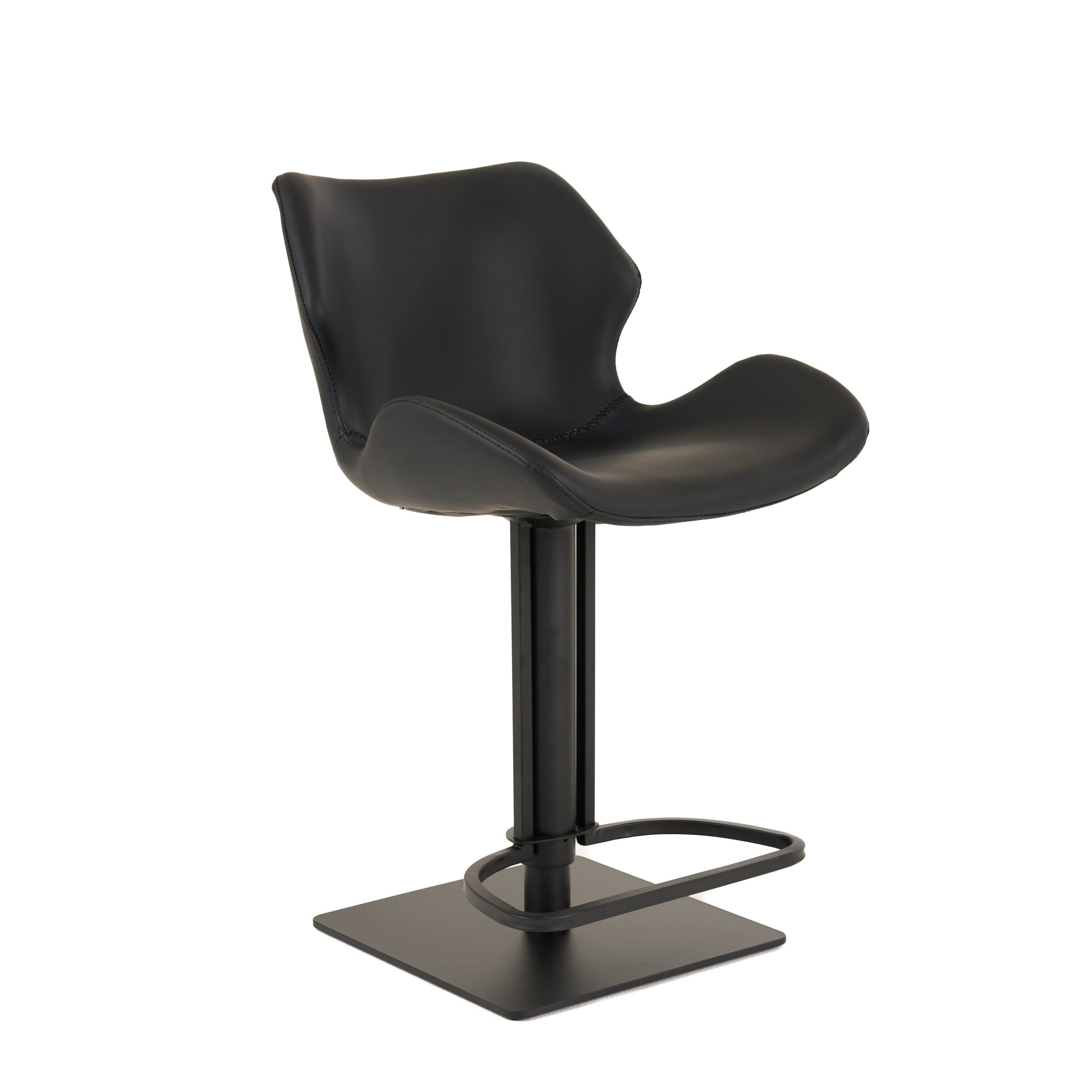 Modrest Jaffee Industrial Black Eco Leather Bar Stool Model VGHR5404GB-BLK