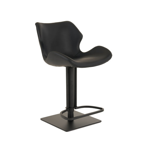 Modrest Jaffee Industrial Black Eco Leather Bar Stool Model VGHR5404GB-BLK