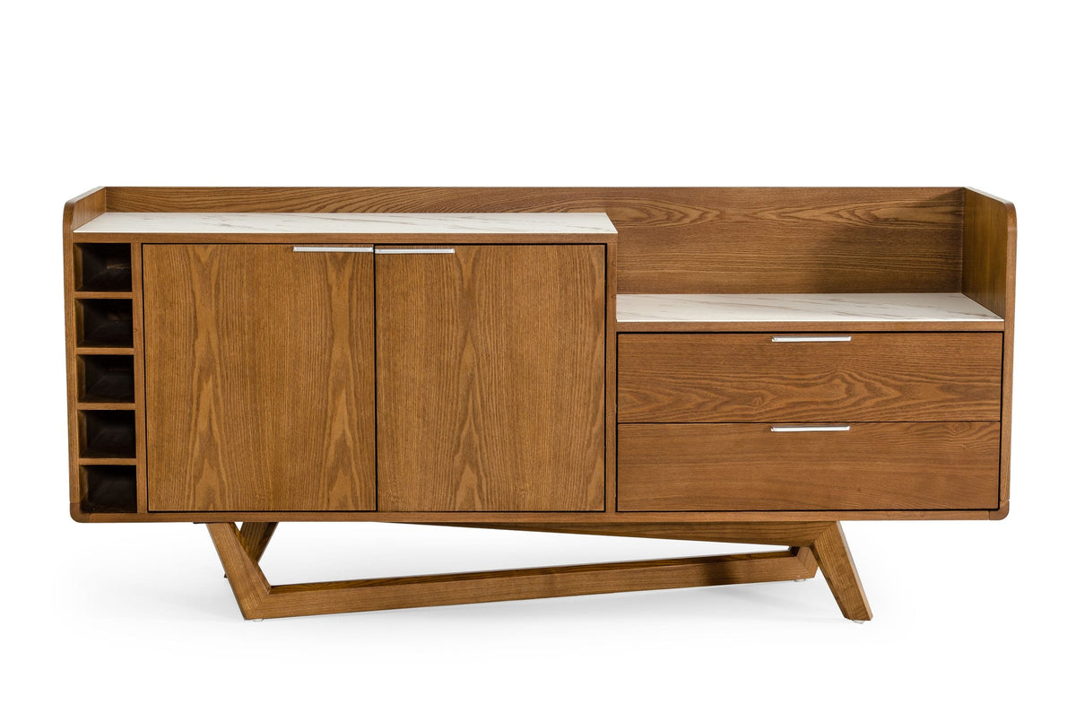 Modrest James Contemporary Walnut & White Buffet Model VGCSSB-19078-WAL-BUF