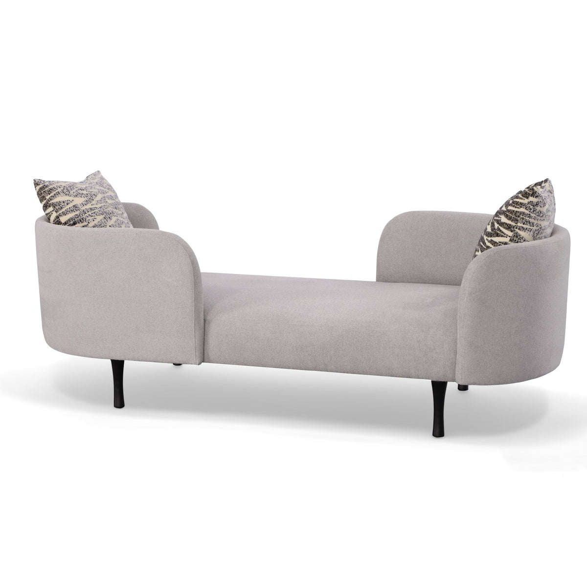 Divani Casa Jamie Glam Light Grey Fabric Two Seater Chaise Model VGODZW-21014-A0-GRY-L