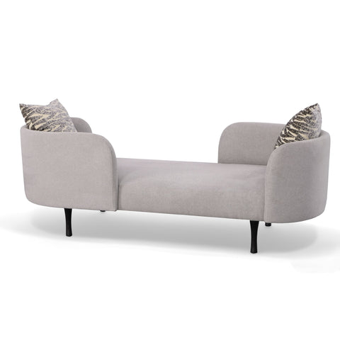 Divani Casa Jamie Glam Light Grey Fabric Two Seater Chaise Model VGODZW-21014-A0-GRY-L