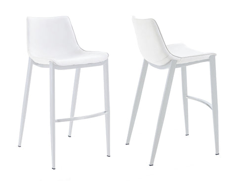 Modrest Jane Modern White Counter Stool Set Of 2 Model VGHR-5361C-C-W-BS