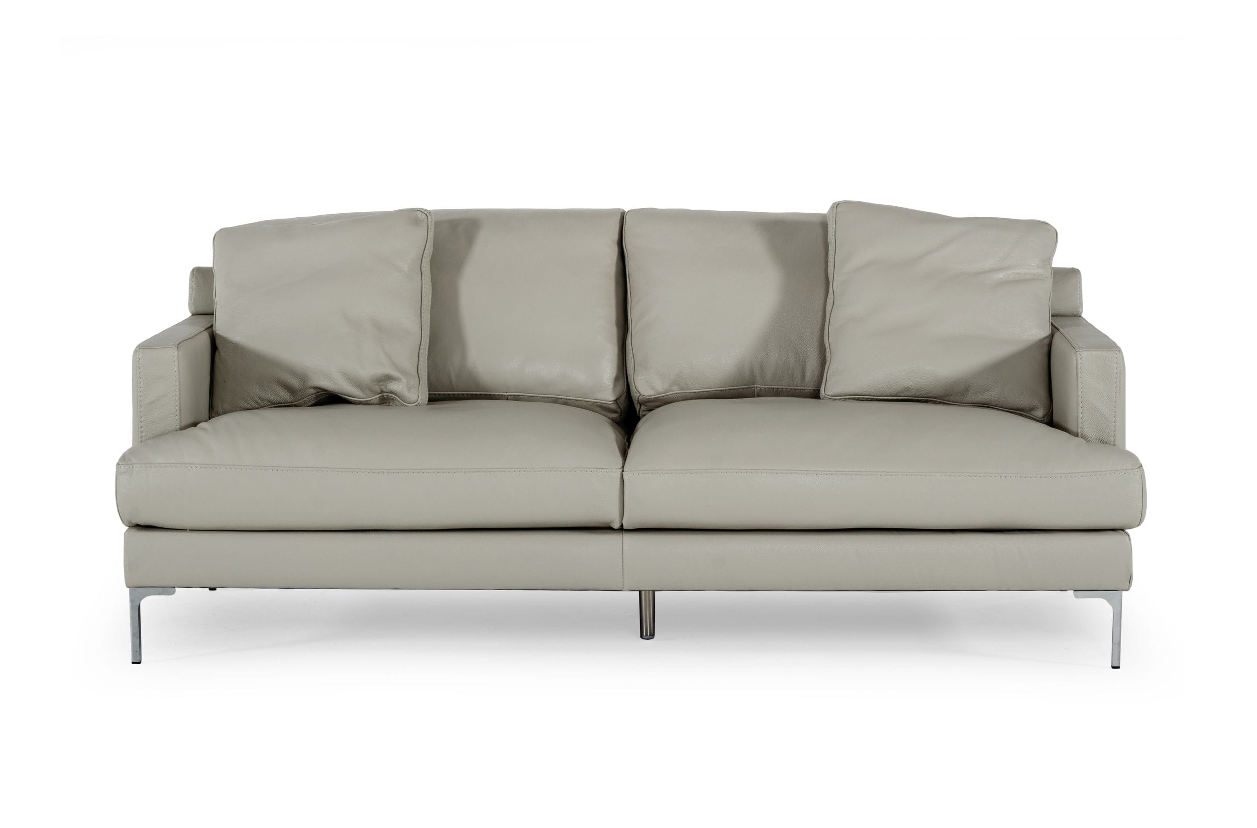Divani Casa Janina Modern Light Grey Leather Sofa Model VGKKKF1032-GRY-3