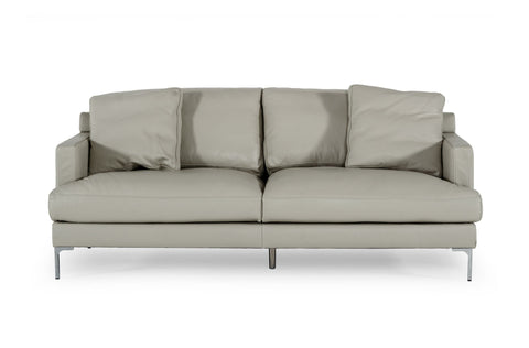 Divani Casa Janina Modern Light Grey Leather Sofa Model VGKKKF1032-GRY-3