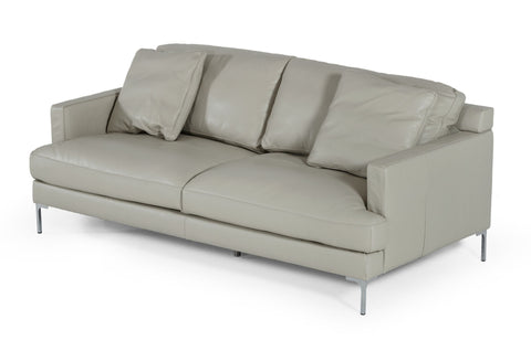 Divani Casa Janina Modern Light Grey Leather Sofa Model VGKKKF1032-GRY-3