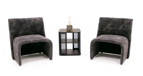 Modrest Modern Jarvis Accent Dark Grey Fabric Chair Model VGBN-EC-258-DG-CH