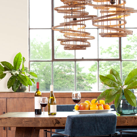 Zedar Natural Rattan Finish Pendant Light