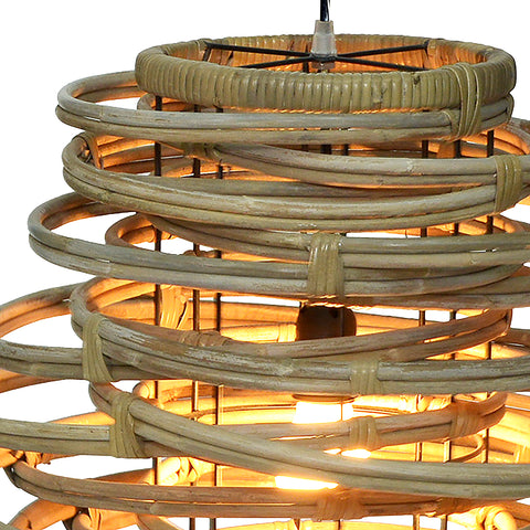 Zubat Natural Rattan Finish Pendant Light