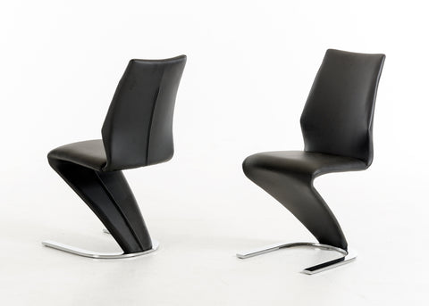 Penn Modern Black Leatherette Dining Chair (Set of 2) By VIG Furniture