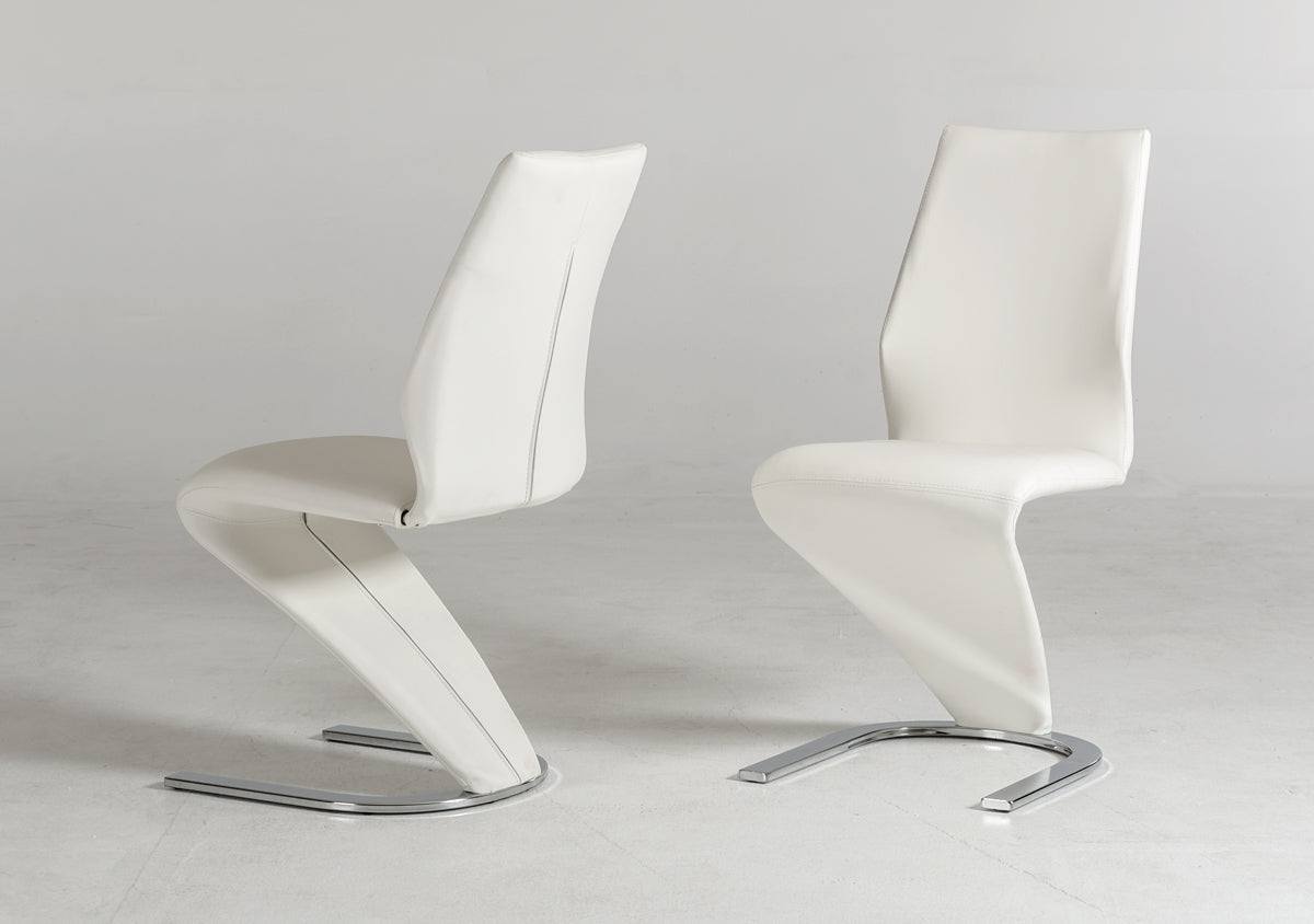 Penn Modern White Leatherette Dining Chair (Set Of 2) Model VGGUJCD-6606-WHT
