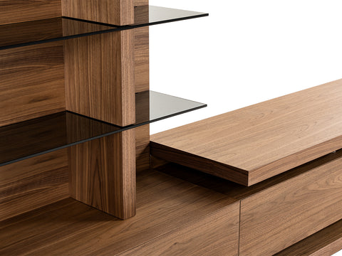 Modrest Jefferson Mid Century Modern Reversible Walnut Entertainment Center Model VGBB662N-WALGRY