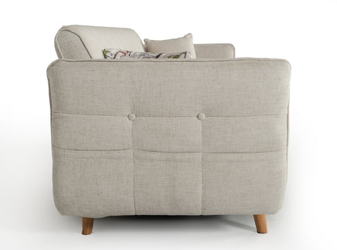 Divani Casa Jeremiah Modern Ivory Fabric Sofabed & Ottoman With Storage Model VGKNI3062-IVY