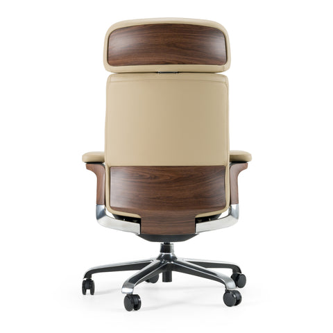 Modrest Johnson Modern Beige Leather Executive Office Chair Model VGFU-FK006-A-BGE