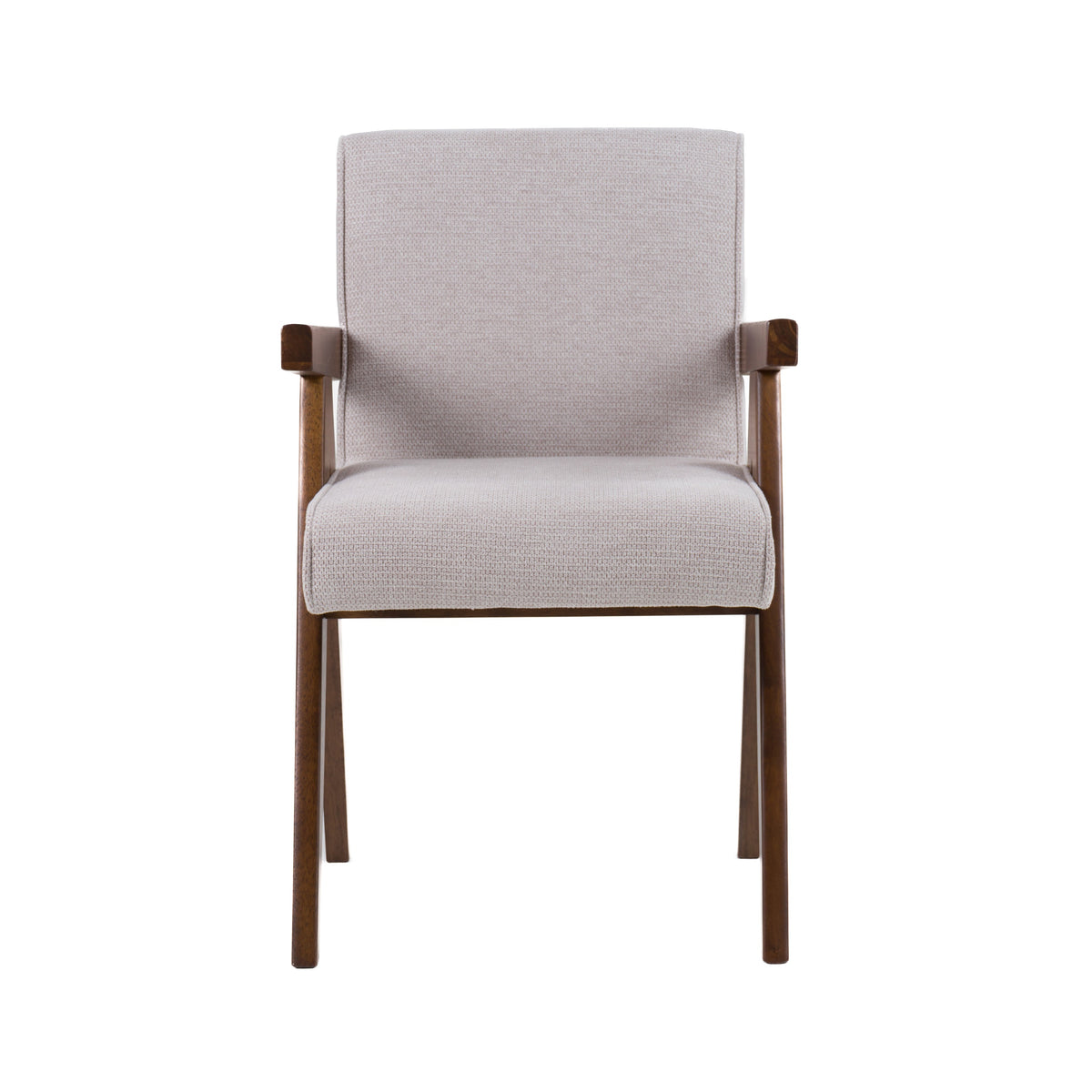 Modrest Joseline Modern Beige Fabric & Walnut Dining Chair (Set Of 2) Model VGMA-MI-1233-DC-BGE