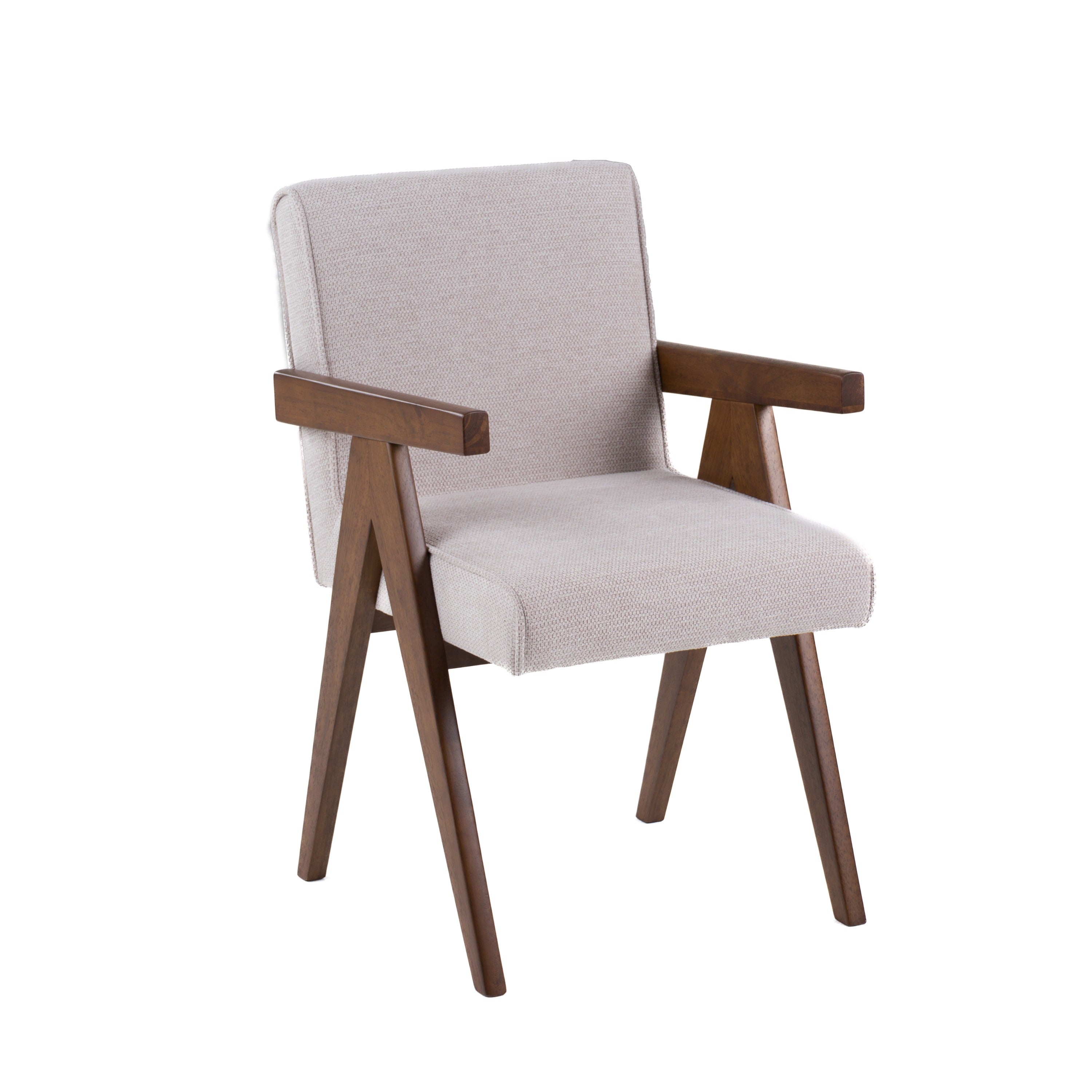 Modrest Joseline Modern Beige Fabric & Walnut Dining Chair (Set Of 2) Model VGMA-MI-1233-DC-BGE