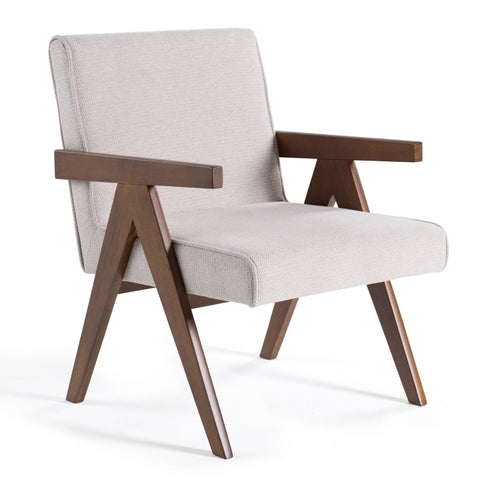 Modrest Joseline Modern Beige Fabric & Walnut Accent Chair (Set Of 2) Model VGMA-MI-1283-BGE