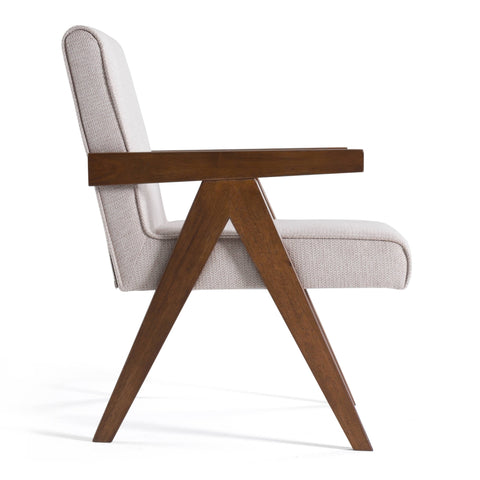Modrest Joseline Modern Beige Fabric & Walnut Accent Chair (Set Of 2) Model VGMA-MI-1283-BGE
