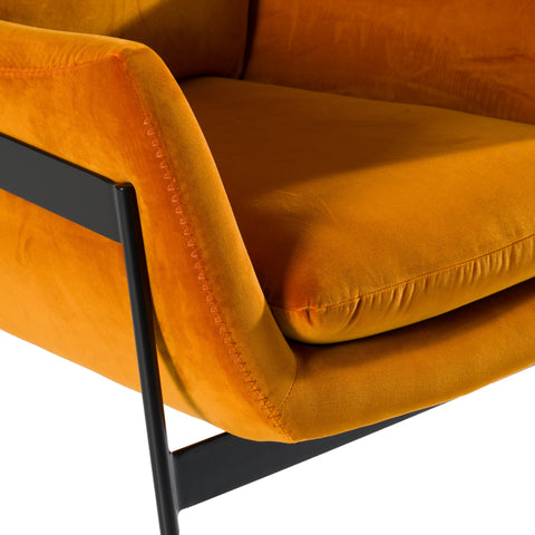 Divani Casa Joseph Modern Orange Fabric Accent Chair Model VGKKKF.A002-ORG