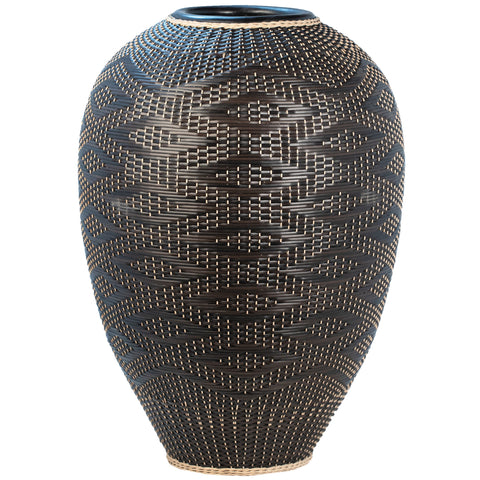 Leandros Black Rattan Pot