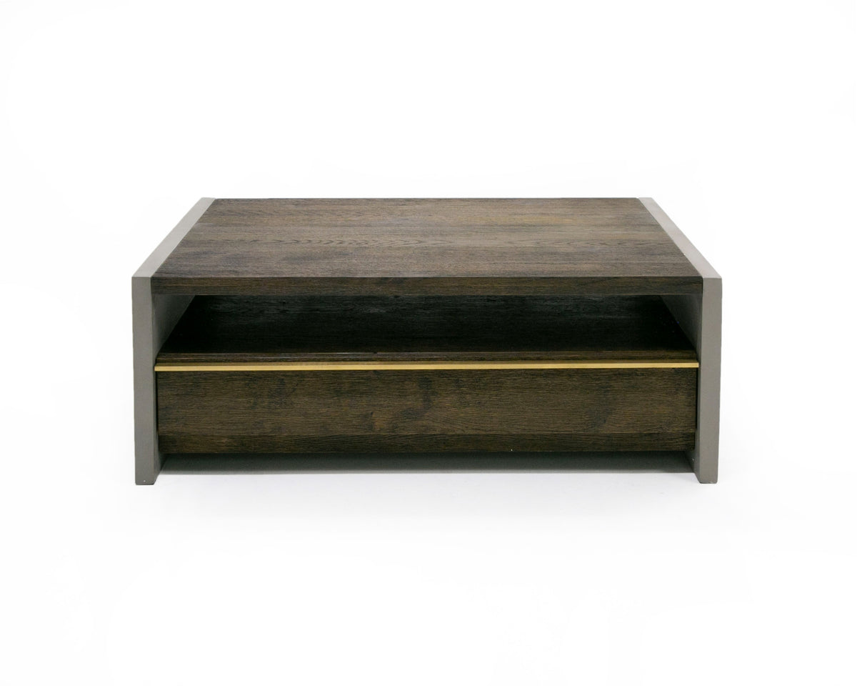 Modrest June Modern Dark Grey Concrete & Walnut Coffee Table Model VGGR639081-WAL-CT