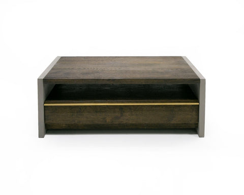 Modrest June Modern Dark Grey Concrete & Walnut Coffee Table Model VGGR639081-WAL-CT