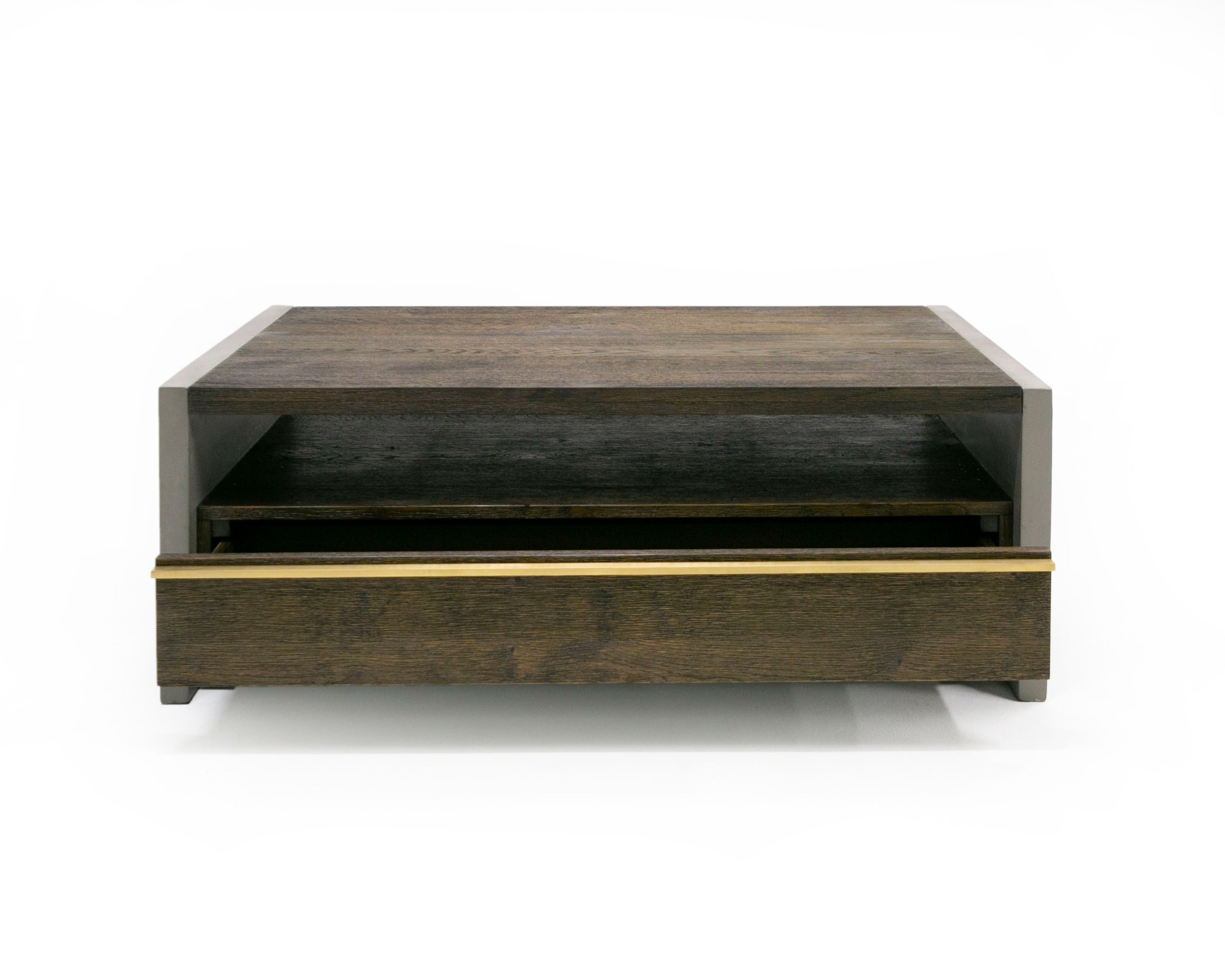 Modrest June Modern Dark Grey Concrete & Walnut Coffee Table Model VGGR639081-WAL-CT