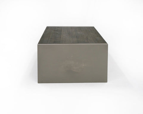 Modrest June Modern Dark Grey Concrete & Walnut Coffee Table Model VGGR639081-WAL-CT