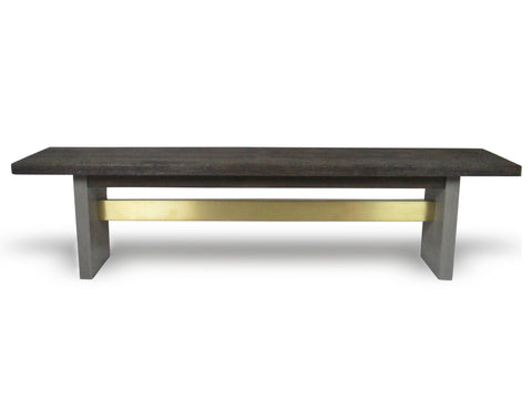 Modrest June Modern Dark Grey Concrete & Walnut Dining Bench Model VGGR639080-WAL-BENCH