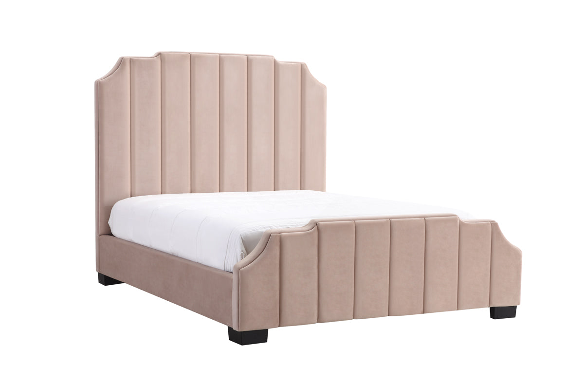 Queen Modrest Melrose Modern Beige Fabric Bed Model VGJY-600-BGE-Q