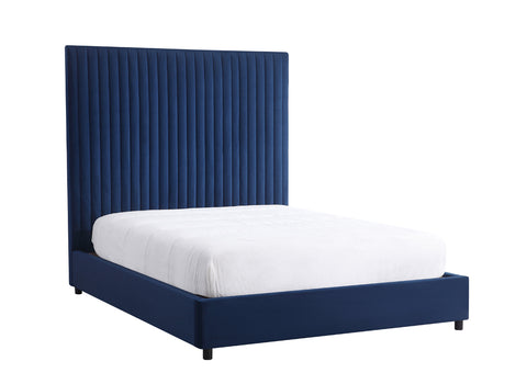 Queen Modrest Chaplin Modern Blue Velvet Bed Model VGJY-601-BLU-Q