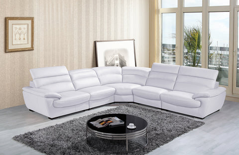 Divani Casa Hana Modern White Leather Sectional Sofa Model VGKNK8469-TOP-WHT