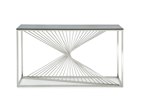 Modrest Trinity Modern Glass Stainless Steel Console Table