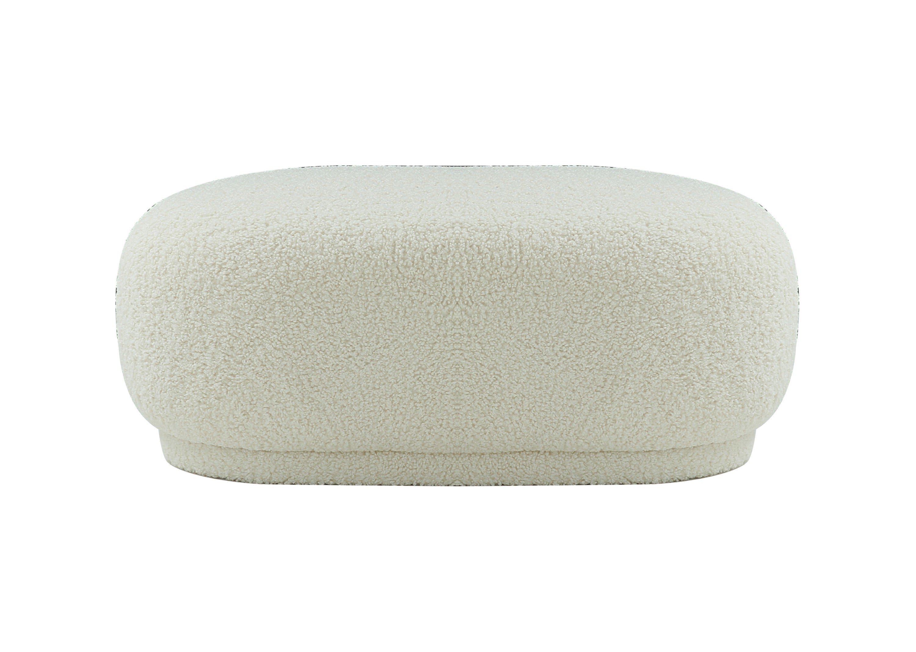Divani Casa Kael Contemporary White Sherpa Ottoman Model VGODZW-20100-WHT-OTT