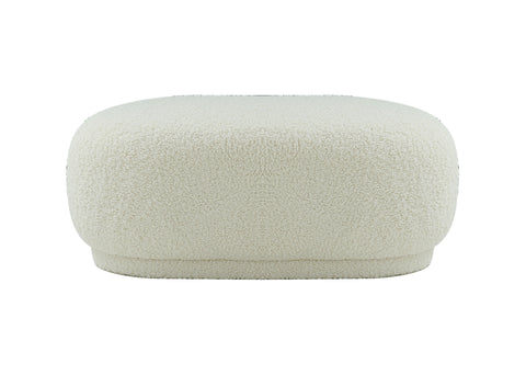 Divani Casa Kael Contemporary White Sherpa Ottoman Model VGODZW-20100-WHT-OTT