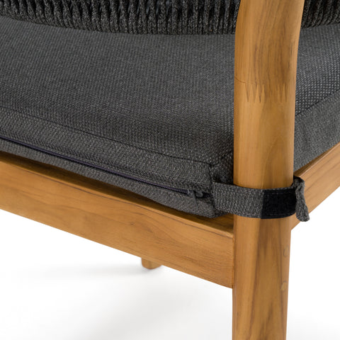 Renava Kamari Outdoor Grey Olefin Fabric & Teak Dining Chair (Set Of 2) Model VGEF-LOIVRE-CHR
