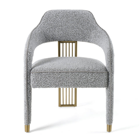 Modrest Kasem Modern Grey Fabric & Gold Dining Chair Model VGMF-D1204-GRY