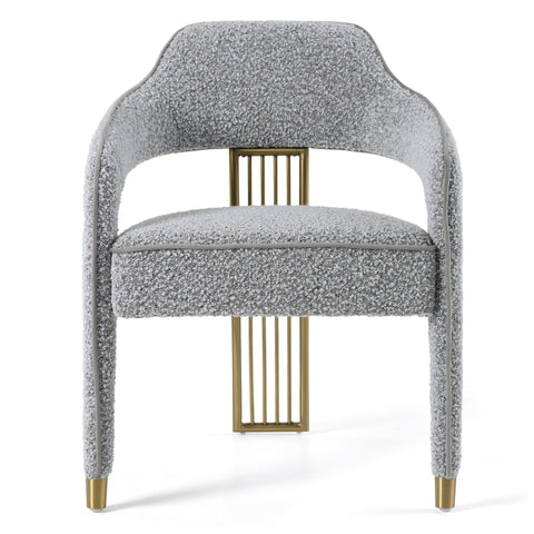 Modrest Kasem Modern Grey Fabric & Gold Dining Chair Model VGMF-D1204-GRY