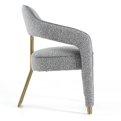 Modrest Kasem Modern Grey Fabric & Gold Dining Chair Model VGMF-D1204-GRY