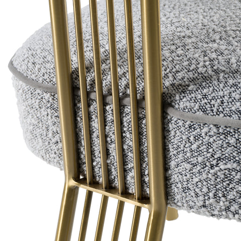 Modrest Kasem Modern Grey Fabric & Gold Dining Chair Model VGMF-D1204-GRY