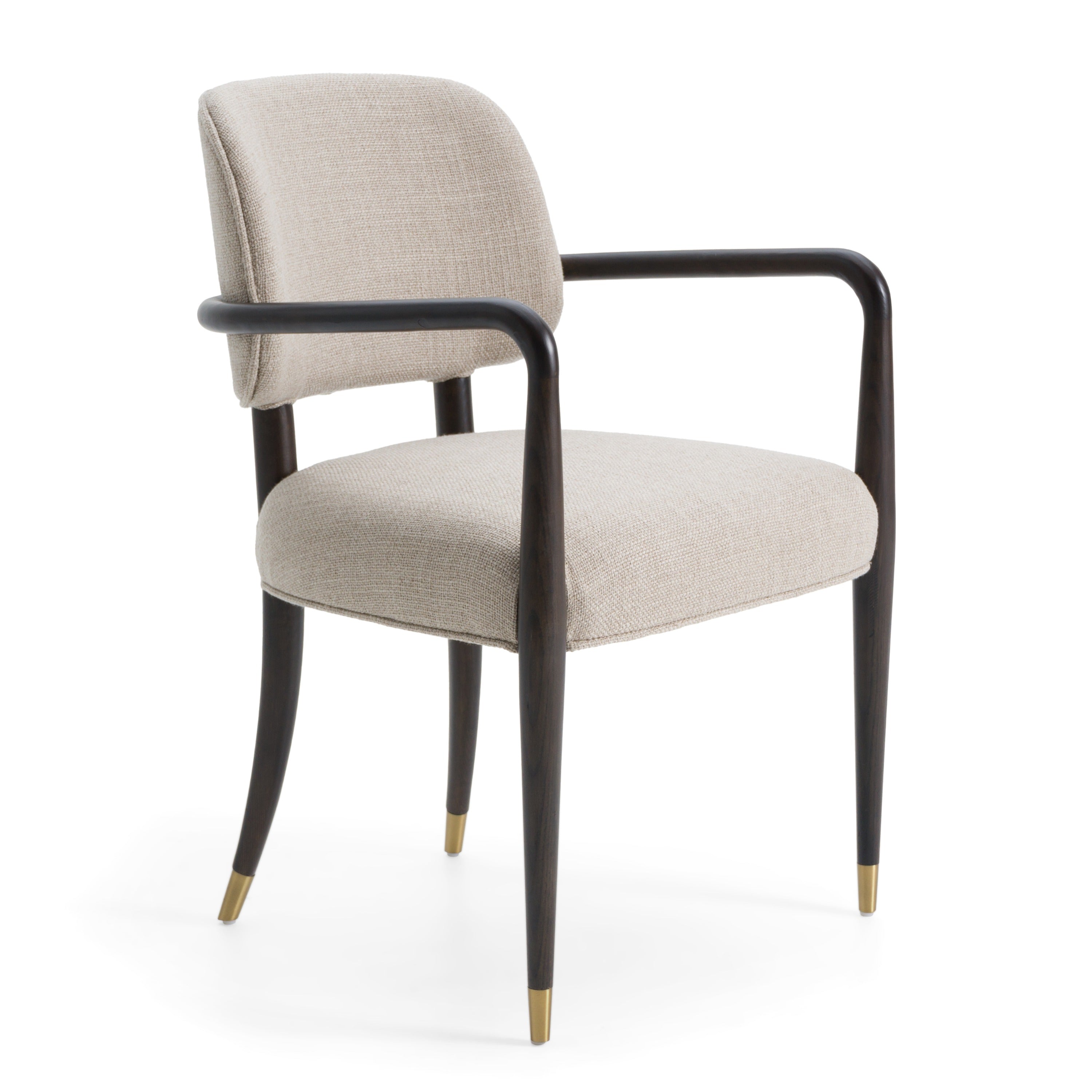 Modrest Kathy Modern Beige Fabric & Oak Dining Arm Chair Model VGMY-3750-H-AC-BGE