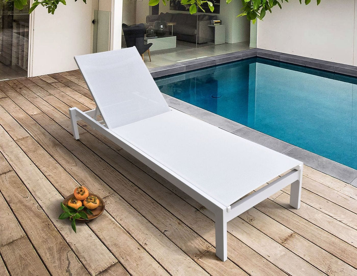 Divani Casa Kayak Modern White Outdoor Chaise Lounge By VIG Furniture