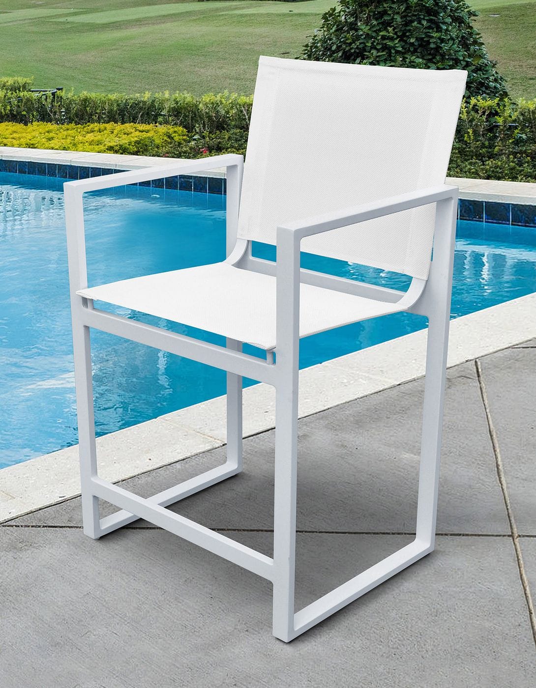 Divani Casa Kayak Modern White Outdoor Counter Stool By VIG Furniture