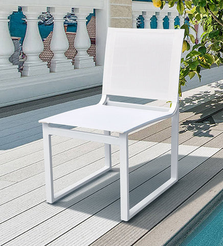 Renava Wake & Kayak Modern Outdoor Off White Dining Table Set Model VGGE-WAKE-KAYAK-DT-SET-WHT