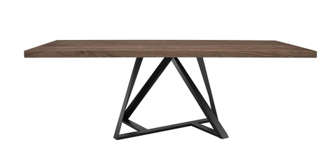 Modrest Keanna Modern Industrial Walnut & Black Dining Table Model VGEWF2208DA-WAL-DT