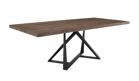 Modrest Keanna Modern Industrial Walnut & Black Dining Table Model VGEWF2208DA-WAL-DT