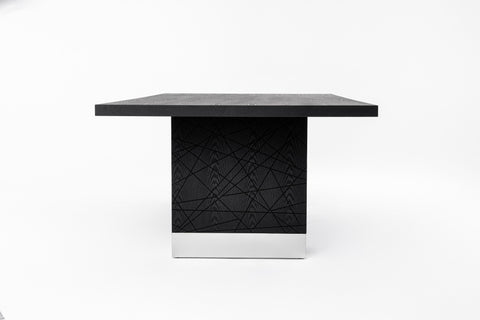 Modrest Kenda Modern Black Ash & Stainless Steel Dining Table Model VGVCT2355-BLK