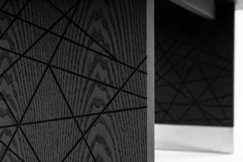 Modrest Kenda Modern Black Ash & Stainless Steel Dining Table Model VGVCT2355-BLK